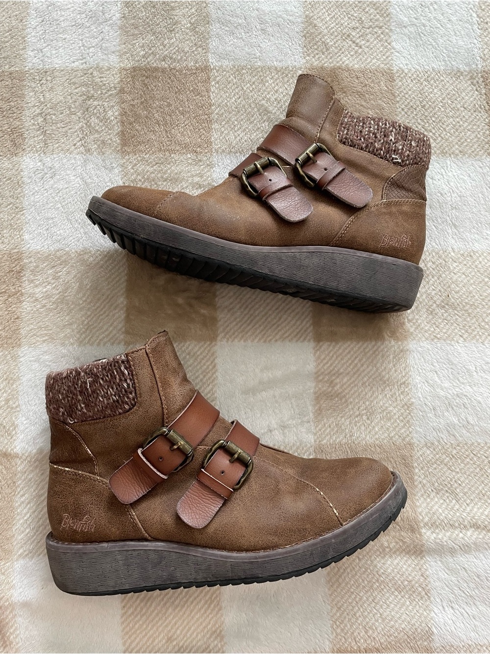 Blowfish Vegan Malibu Kinsley Brown Ankle Boots Women’s 7.5